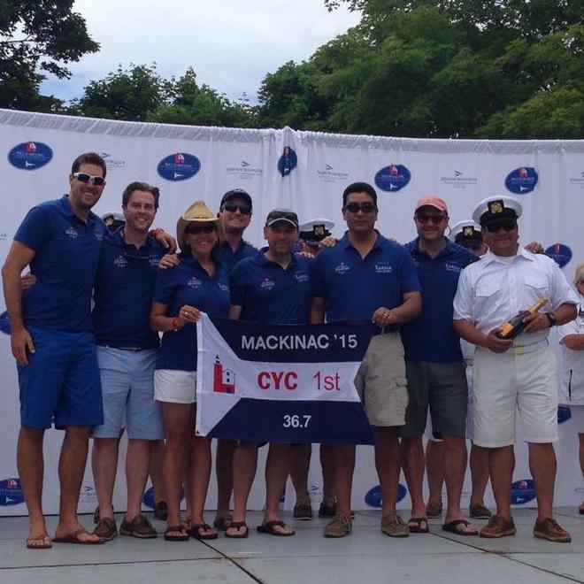 Team Karma at the winner's Podium: (Left to Right) Phil Toth, Steven Mathias, Cristina Cordero-Chadwick, Jason Veatch, Konstantine Stamatis, Martin Sandoval, Jack Buoscio, Lou Sandoval (Photo Credit- Sonia Sandoval) © Sonia Sandoval